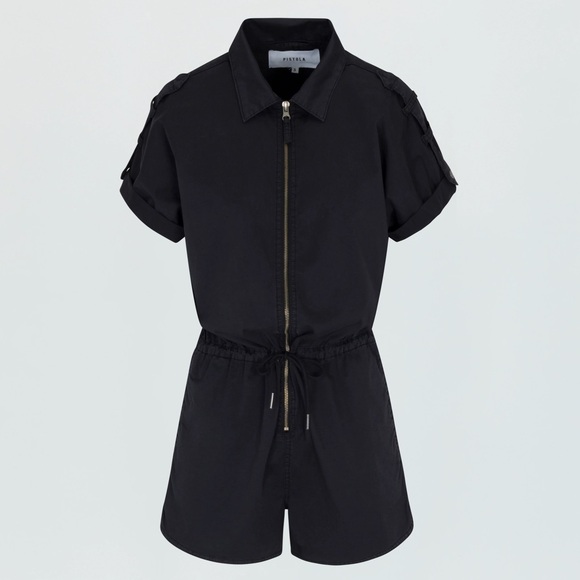 Pistola MEG SHORT SLEEVE ZIP FRONT ROMPER - Fade to Black - Picture 5 of 5